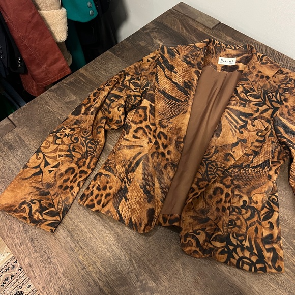 VINTAGE 80s/90s PRIANI PARIS ABSTRACT PRINT BLAZER JACKET SZ US 4 - Picture 7 of 12